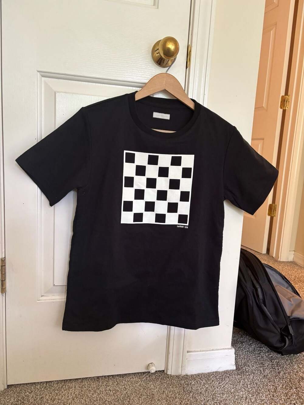 Number (N)ine AW01 Checkerboard Print Crew Neck Short Sleeve T-Shirt